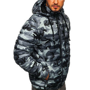 Chaqueta acolchada con capucha para hombre, chaqueta informal de alta calidad con botón de sublimación personalizada para invierno - Product Image 2