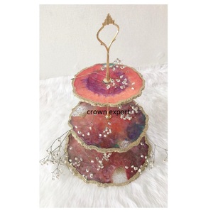 Soporte de acero inoxidable para pastel, con martillado y flores en las bas, para bodas, fiestas de cumpleaños y hogar, usedare disponible - Product Image 6