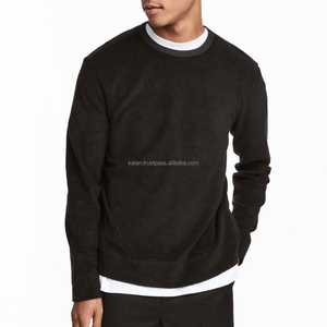 KISSM13 Sweat-shirt 100% coton de haute qualité délavé à l'acide pour hommes, tissu tricoté léger uni gris foncé personnalisé, solide pour l'hiver - Product Image 2