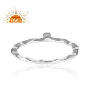 Hand Hammered Fine Sterling Plain Silver Casual Statement <b>Ring</b> Jewelry For Women Gift For Her <b>Dainty</b> Collection - Product Image 4