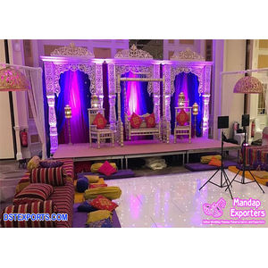 Fabulous Sangeet Event Stage & ตกแต่ง Bollywood สไตล์ Mehndi Stage Decor อินเดีย Gorgeous เจ้าสาวเจ้าบ่าว Sangeet Stage - Product Image 1