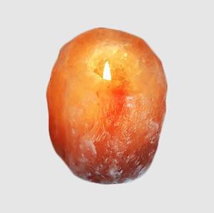 Himalayan Salt <b>Candle</b> Holder Eco-Friendly Handmade 1 Hole Removes Allergens Mood Booster Reduces Static Ions Asthma Relief Feng - Product Image 2