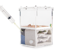 Maison d'éléphants classique en plastique transparent confortable et écologique, accessoires et fournitures pour fourmis, 9x9x14cm, toutes saisons