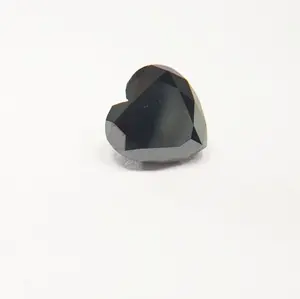 Pierre naturelle noire en diamant à facettes, 1 pièce, pierre précieuse en forme de cœur, ample, vente en gros, prix d'usine