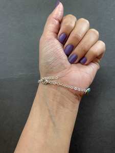 Bracelet chaîne en argent sterling bleu turquoise pour mariage chrétien, best-seller, 7-8 mm, pierre précieuse naturelle faite à la main, cabochon en forme de poire - Product Image 3