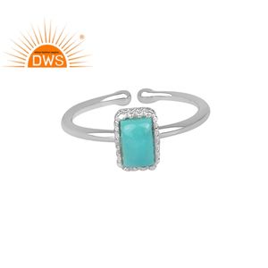 Ensemble de bijoux en pierres précieuses naturelles, anneau en argent 925, couronne rectangulaire, vente en gros - Product Image 1