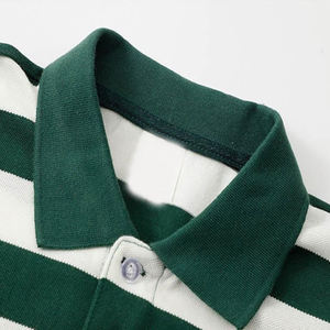 เสื้อยืดแขนสั้นลายทางสำหรับผู้ชาย,ผ้าฝ้าย100% สำหรับฤดูร้อนออกแบบโลโก้ได้ตามต้องการ - Product Image 5