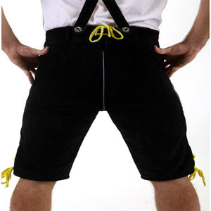 กางเกงขาสั้นหนังกลับคุณภาพสูงสำหรับผู้ชาย ออกแบบเองสไตล์บาวาเรียน เลเดอร์โฮเซิน ล่าสุด สไตล์ไฮสตรีท กางเกงขาสั้นบาวาเรียนเยอรมัน - Product Image 3