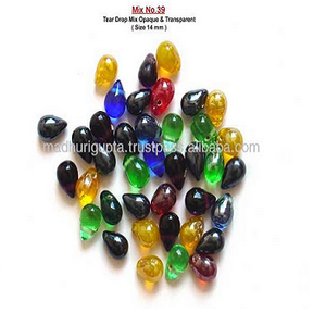 Cuentas de Vidrio en Forma de Lágrima, Mezcla Opaca y Transparente, de la Mejor Calidad, Precio de Fábrica de Fabricante Indio, al por Mayor - Product Image 3