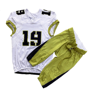 Ensemble d'uniformes de football américain pour hommes, personnalisés, sublimés, respirants, antibactériens, en sergé, sans manches, grandes tailles, style - Product Image 1