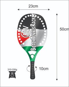 Raquetas de Tenis y Playa Hechas a Medida, Cara de 20 mm, Peso de 320-340 g, Longitud de 50 cm, Empuñadura de Fibra de Carbono, Red de Fibra de Vidrio y Carbono - Product Image 4