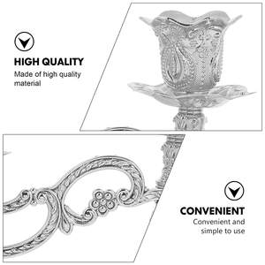 Candélabre en métal en aluminium argenté de fabrication indienne Crystal Boll Décoration d'éclairage personnalisable pour la livraison de mariages 05 7-15 jours - Product Image 2