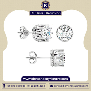 Boucles d'oreilles pour femmes, perles en or blanc, diamant, haute qualité, pur 10K - Product Image 3