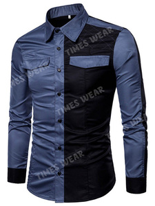 Camisa informal de manga larga para hombre, camisa formal de alta calidad con botones y solapa de Color para verano - Product Image 5