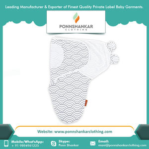 Couverture de sommeil pour bébé en coton biologique personnalisable avec motif de feuilles Caractéristique portable pour les cadeaux - Product Image 2