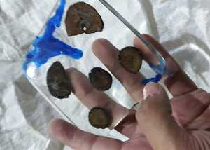 DIY สีขาวอีพ็อกซี่เทอร์ควอยซ์เรซิ่น Coasters ตั้ง Geode เรซิ่นในสีเขียวขุ่นและสีทอง - Product Image 3