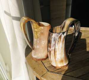 Bestmen Groomsmen Gift Viking Culture Animal Natural Cow Horn Polished Nautical Style High Quality Beer Mug - Product Image 5