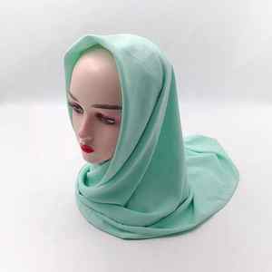 Hijabs en mousseline de soie de haute qualité pour femmes Propre conception Bawal Foulards musulmans Printemps Saison Vile Plain Chiffons - Product Image 1