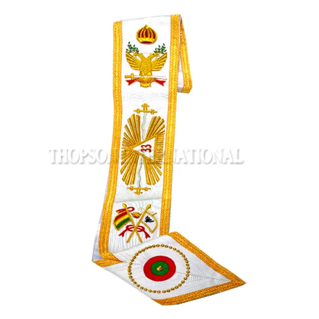 Masonic Regalia Scottish rite 33rd degree Sash with rosettes