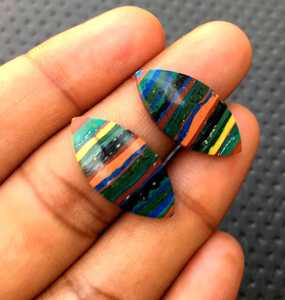 Natural <b>Rainbow</b> Calsilica Gemstone Smooth Marquise Shape Beautiful Flat Back Cabochons Wholesale Top Quality - Product Image 3