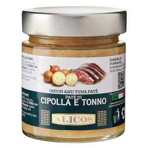 Dibuat Di Italia Siap untuk Makan Toples Makanan Asin dan Manis Yang Diawetkan 190 G Bawang dan Tuna Pate untuk Bumbu