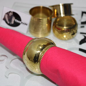Anillos de Servilleta Tradicionales de Latón Dorado Sambhal, Porta Servilletas Ecológico con Logotipo Personalizado para Bodas, Fiestas, Restaurantes y Hoteles - Product Image 1