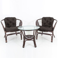Bahama Natürlicher Rattan-Stuhl für Wohnzimmer & Terrasse Stapelbar Hohe Belastbarkeit Set