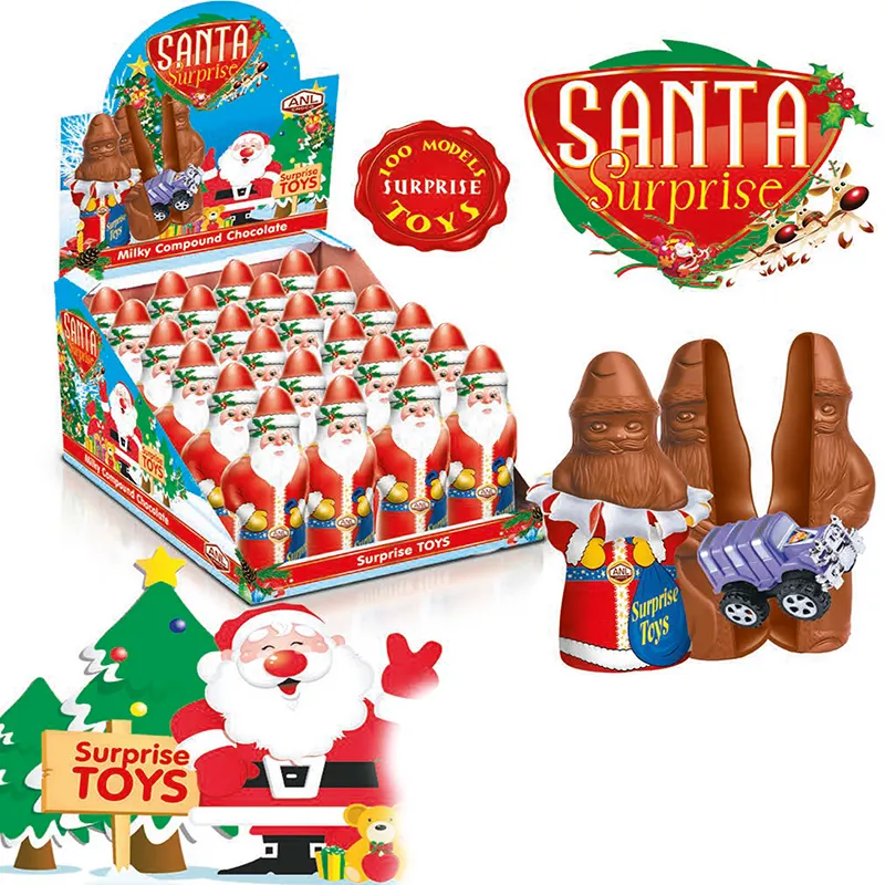 Santa Figure Christmas Chocolate Candy Gifts Surprise Egg with 100 Models Toys Inside