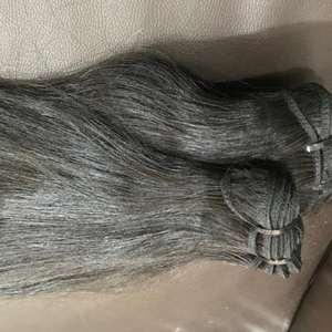 Extensiones de cabello Remy indio sin procesar virgen Natural de calidad superior cabello liso sedoso muestra de cabello de Color negro Natural - Product Image 1