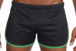 Pantalones cortos de verano de cintura media para hombre con cierre de cordón Patrón sólido Impresión por sublimación - Product Image 2