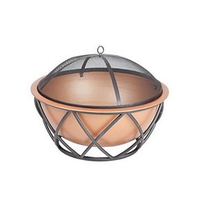 Copper Hammered <b>Fire</b> <b>Pit</b> With Black Mesh Lid And Stand Deluxe Quality <b>Fire</b> <b>Pit</b> Customized Size <b>Round</b> Shape <b>Fire</b> <b>Pit</b> - Product Image 6