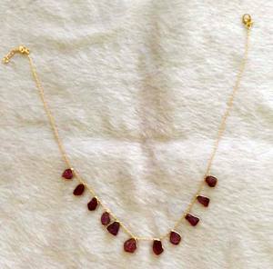 Minimal 925 Sterling <b>Silver</b> Gold Plated Lightweight Wholesale Supplier Lobster Lock <b>Woman</b> Adjustable Raw Gemstone <b>Necklace</b> - Product Image 2