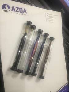 Juego de pinzas planas inclinadas puntiagudas de extensión de pestañas multicolor de acero inoxidable profesional de 8 piezas con bolsa de PVC - Product Image 5