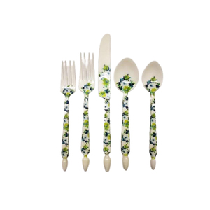 Cubiertos de Metal de acero inoxidable con cubiertos dorados y mano de resina para cocina, hoteles, restaurante, utensilios de lujo, vajilla de lujo - Product Image 6