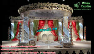 Mandap de Fibra Blanca Tallada para Bodas, Decoración Tradicional Hindú para Ceremonias de Boda Indias, Reino Unido - Product Image 4