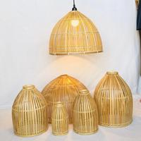 Abat-jour en rotin fait main, style asiatique, écologique, luminaire d'intérieur