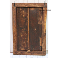 Ancienne fenêtre en bois Antique sculpture indienne Jharokha décor mural arche fenêtre ronde forme miroir Vintage cadre rustique décor mural-cadeau