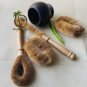 Coconut Fiber Coir Kitchen Brush Multi Purpose Wholesale Manufacture Price Eco-Friendly Coconut Brush from Coconut