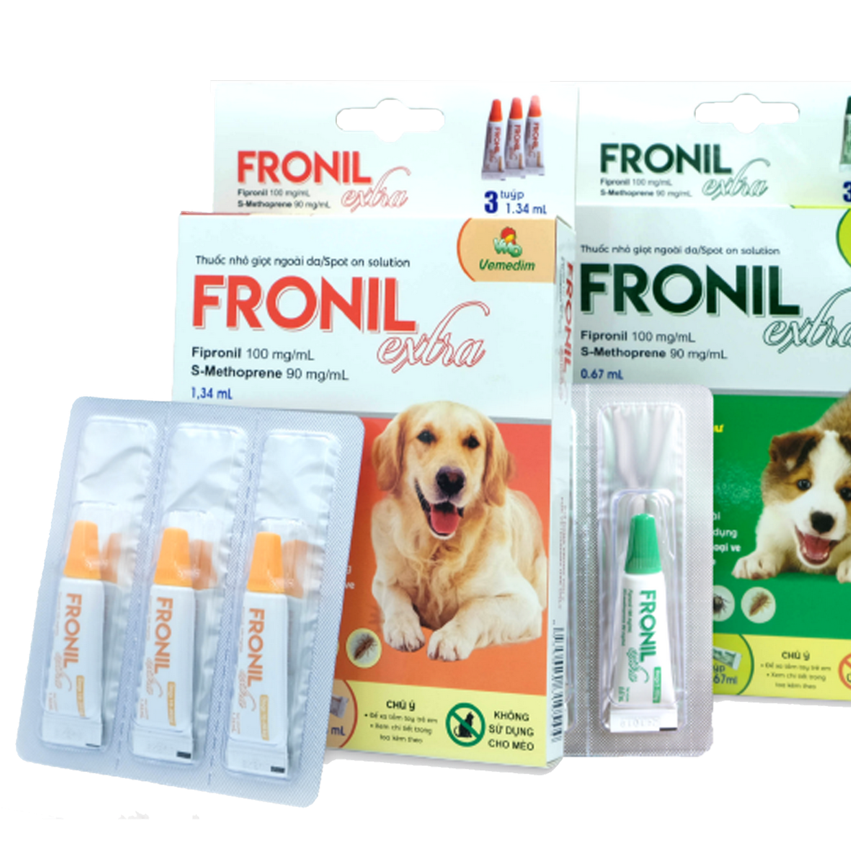 Pet care product Kills flea eggs and larvae, ticks and biting lice, Fronil Spot Extra