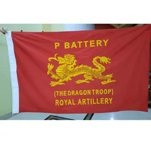 Özelleştirilmiş bayrak pamuk ejderha asker kraliyet aplike makine yapımı bayrak/bez nakış bayrağı ve afiş