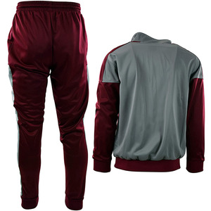 High Quality Wholesale Men And Women Color Block Gym Wear Training Zipper Tracksuits Set - Product Image 3