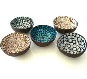 Cuenco de tronco Natural para fruta, plato de ensalada, artesanías decorativas, concha de coco, cubiertos creativos, postre, en venta - Product Image 1