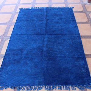 Alfombras de algodón tejidas a mano de lujo índigo sólido teñido con estilo tradicional para uso en interiores y exteriores - Product Image 2