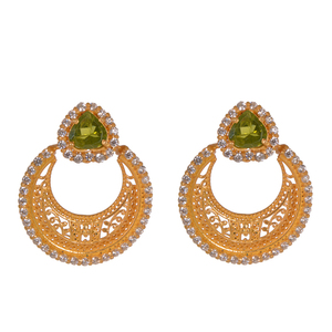 Women's Vintage 18K Gold Plated 925 Sterling Silver Zircon Diamond Stone Danglers Long Earrings for Wedding Party Gift High - Product Image 1