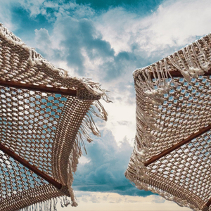 Parasols <span class=keywords><strong>en</strong></span> corde de coton bohême <span class=keywords><strong>en</strong></span> <span class=keywords><strong>macramé</strong></span> Poteau <span class=keywords><strong>en</strong></span> bois Glands faits à la main Parapluie de plage tissé avec frange <span class=keywords><strong>en</strong></span> <span class=keywords><strong>macramé</strong></span> - Product Image 6