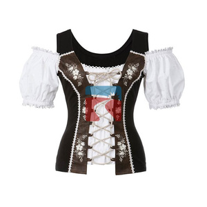 Auténtico Vestido Dirndl Bávaro, Traje Tradicional Alemán para Oktoberfest con Delantal para Mujer - Product Image 1