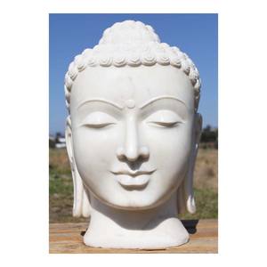 Estatua de Cabeza de Buda, Dios, mármol blanco - Product Image 1