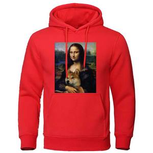 Mona Lisa Esthétique Drôle Sweat à Capuche Haute Qualité Polaire Sweat Raglan Pull Street Wear pour Hommes Femmes Hip Hop Hiver 3D - Product Image 5