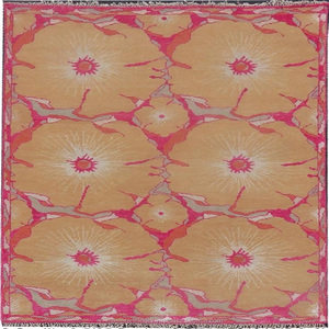 Alfombra Mediterránea Abstracta de Lana 100% Anudada a Mano MASTER ARTS, de Pelo Alto, Lavable, Antideslizante y de Grosor Fino para Hogar u Oficina - Product Image 4