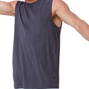 Débardeur bleu marine extensible uni sur mesure OEM pour homme/garçon, collection été - Product Image 2